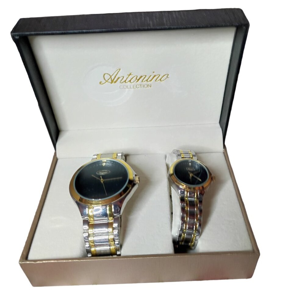Antonio Collection His and Hers Watches New In Box Silver and Gold